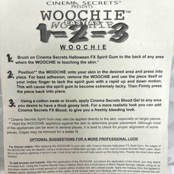 Cinema Secrets Woochie Large Universal Devil Horns Latex Appliance NWT NOS - Picture 11 of 13